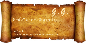 Gráczer Gergely névjegykártya